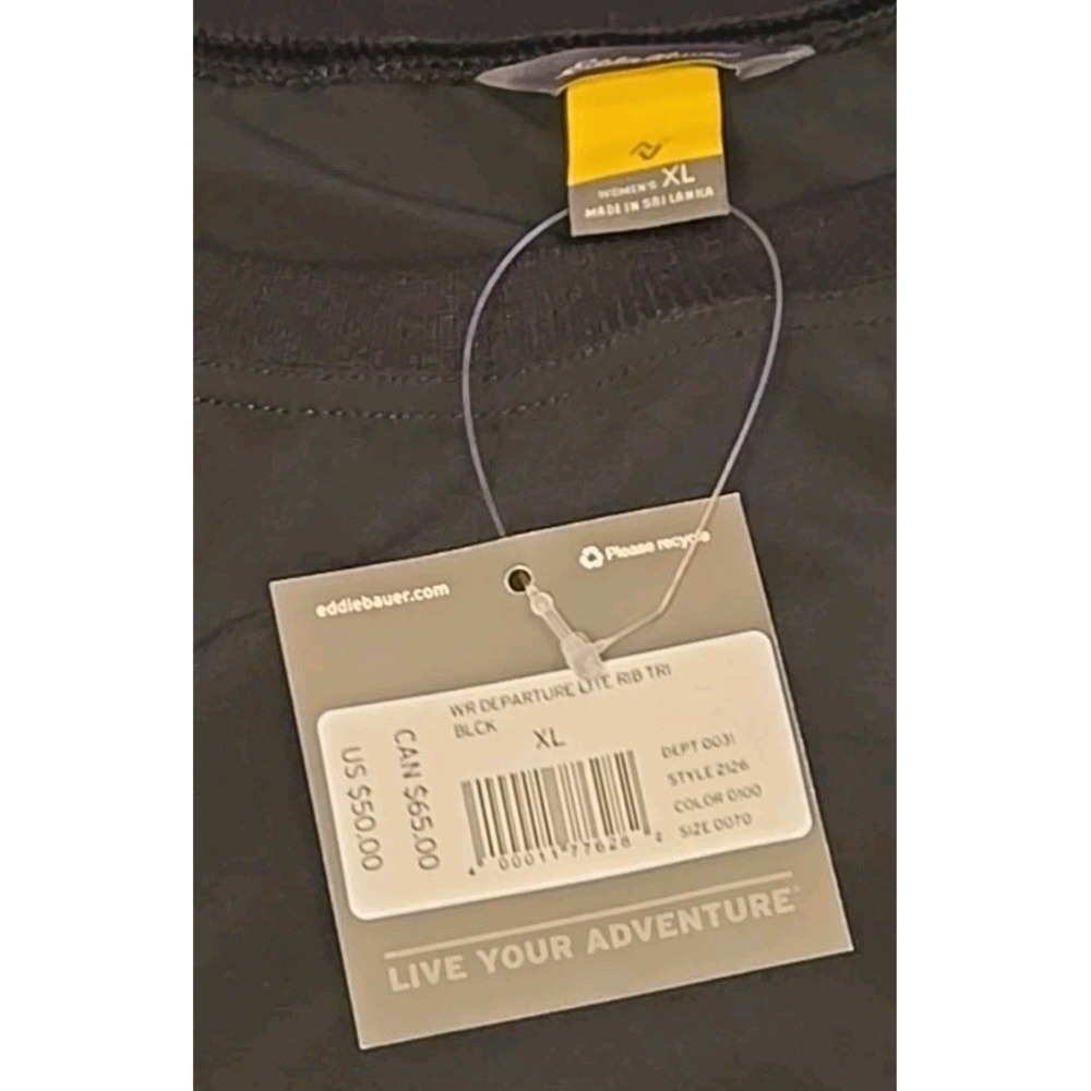 Eddie Bauer Women's XL Departure Lite Rib Tri Tank Top NWT Black Travel Shirt - Picture 3 of 14